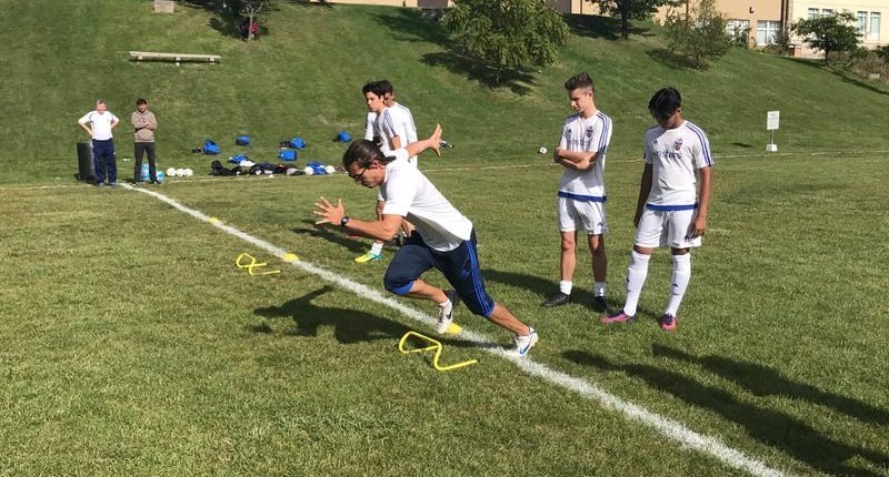 Joe working with soccer athletes