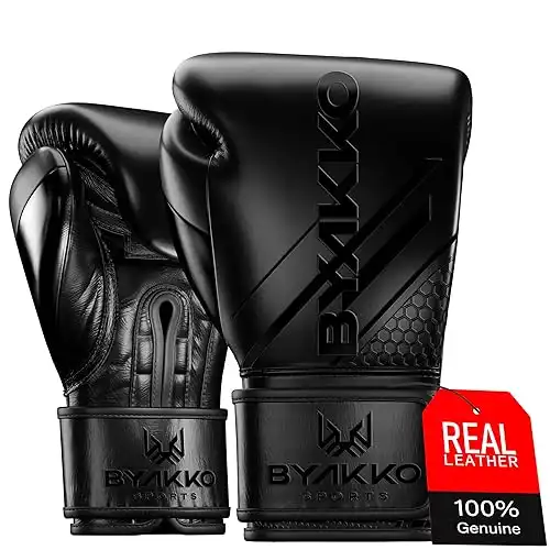 Byakko Boxing Gloves Men Women - Genuine Cowhide Leather Training Sparring Gloves, Kickboxing Gloves for Muay Thai, MMA, Punching Bag Gloves Workout - 10 12 14 16 Oz Guantes de Boxeo